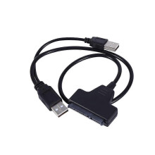 SATA 7+15 22 Pin to USB 2.0 Cable Adapter for 2.55 inch HDD Hard Drive with USB Power Cable