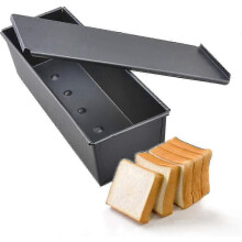 Teglia da pane antiaderente con coperchio, stampo da forno 12x4x3 pollici compatibile con torte, toast