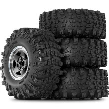 4 ruote con pneumatici in metallo da 1,9 pollici con diametro esterno di 118 mm, compatibili con Axial