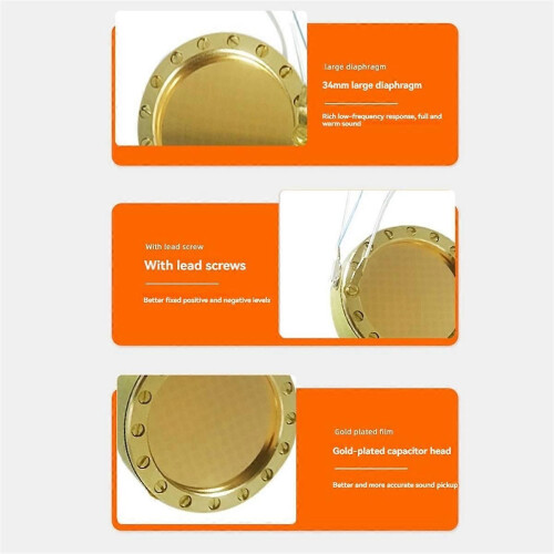 Microphone Diaphragm Core Capsule Large Diaphragm Condenser Microphone Accessories 34MM for Studio R 1