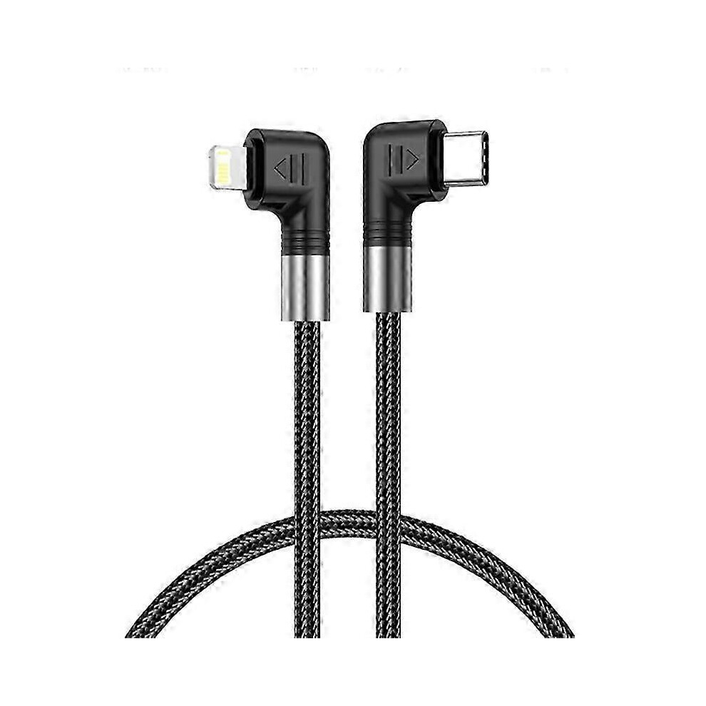 0.5M Usb-C To Lightning Fast Charging Cable 30W, Nylon Braided Dual Elbow Data Cord For 9152359521659