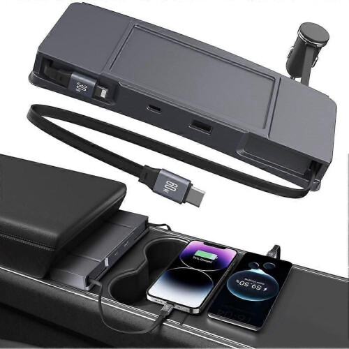 Διανομέας USB για Tesla Model Y 2020-2024 Model 3 2020-2023 Σταθμός γρήγορης 1