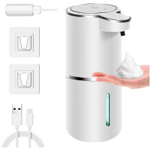 Dispenser automatico di sapone in schiuma per bagno, dispenser intelligente per lavaggio mani con ricarica