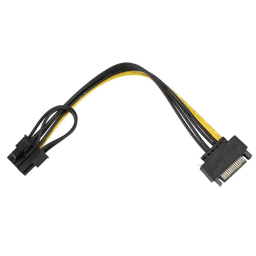 Καλώδιο τροφοδοσίας PCI-E από αρσενικό SATA 15 ακίδων σε 8 ακ 1