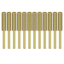 12 Pcs Grind Bit Sharpening Saw Chains 4.8mm Titanium Coated Emery Jade Bit for Grind Jade Glass Scu