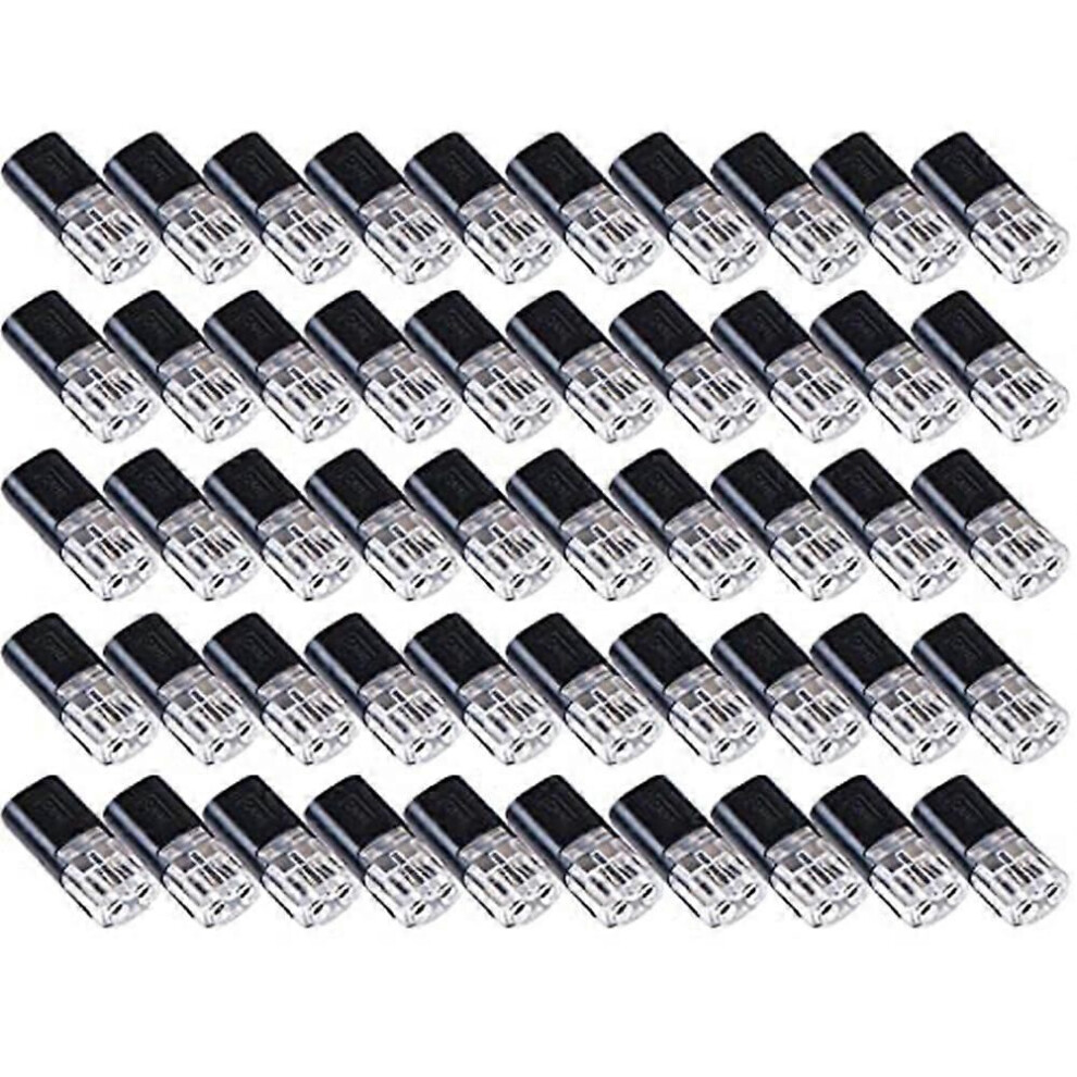 50Pcs Double-Wire Push-In Connector With Locking Buckle,Low Voltage Wire Connectors,No Wire-Stripping Required 9409192762818