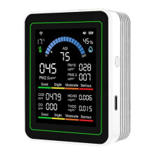 Monitor de calidad del aire Tuya WiFi 10 en 1 compatible con maldehído, probador de temperatura y humedad,