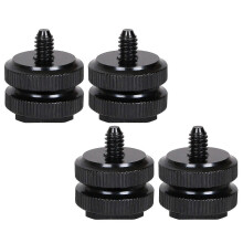 Camera Hot Shoe Mount to 1/4inch-20 Tripod Screw Adapter,Flash Shoe Mount for DSLR Camera Rig (Pack of 4)