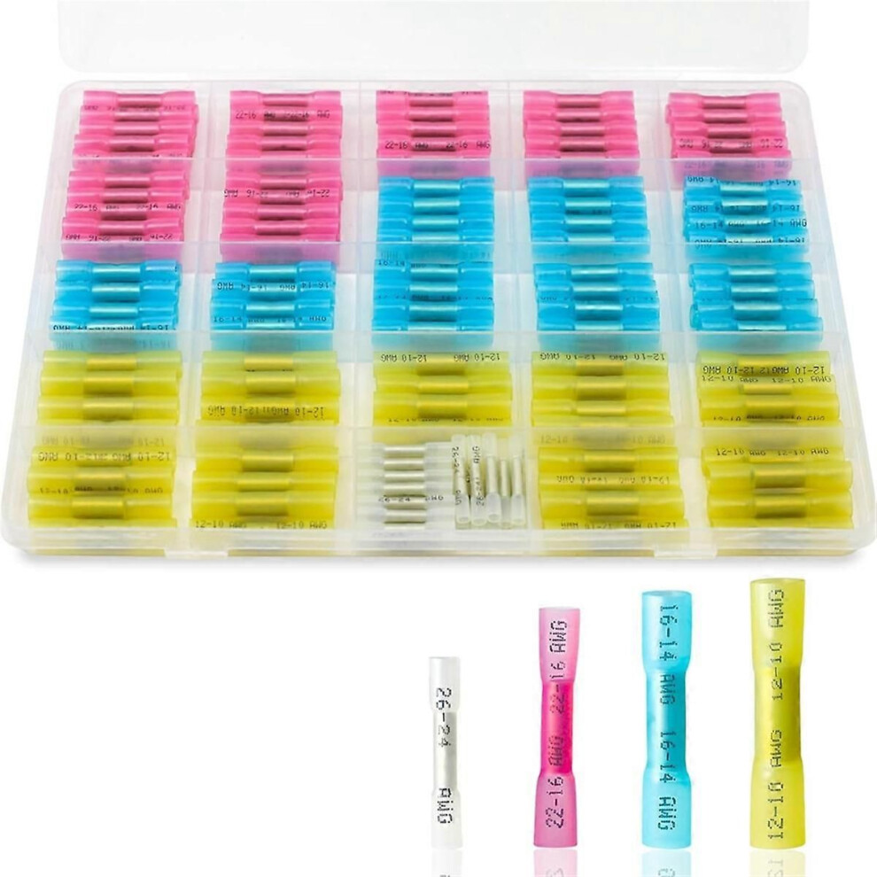 Heat Shrink Butt Connectors Kit, Insulated Waterproof Heat Shrink Butt Connectors, Tinned Copper But 9409192762528
