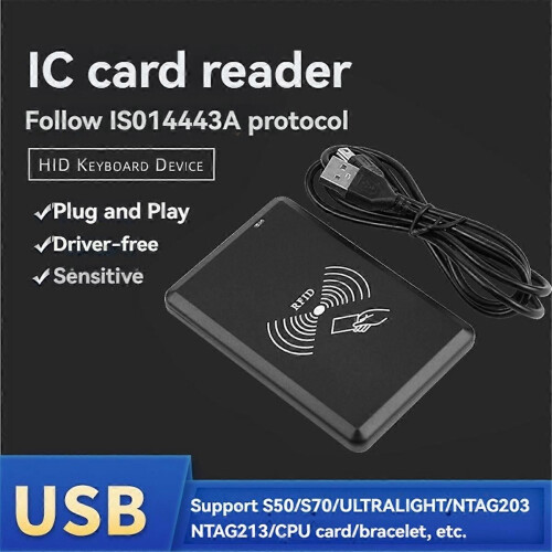 Αναγνώστης USB RFID Αναγνώστης καρτών IC Ανέπαφη ανάγνωση έξ 1