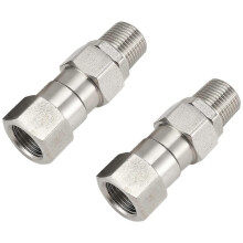 2Pcs Swivel, 3/8 Inch NPT Male Thread Fitting, Stainless Steel, Free To Hose Fitting