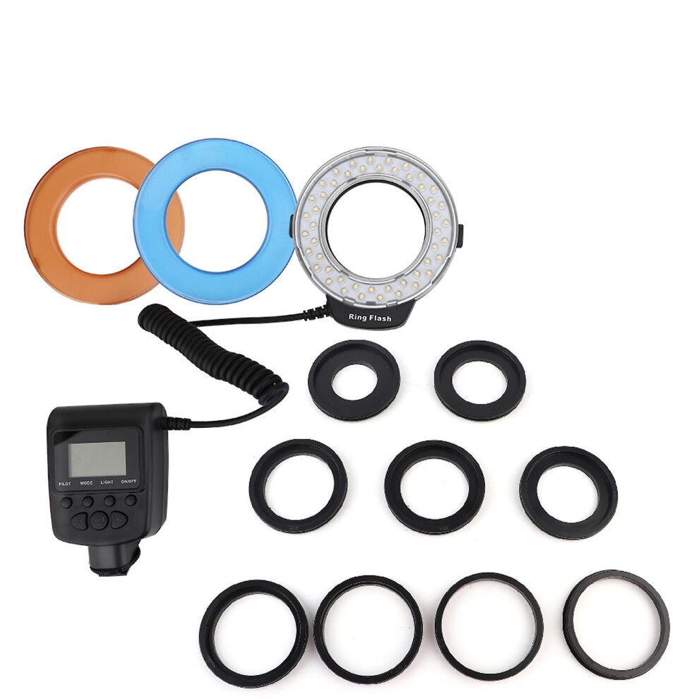 Portable 48 Led Ring Flash Lens Adapter Rings Kit For Canon For Nikon For Fuji Slr Camera Light 9152359525602