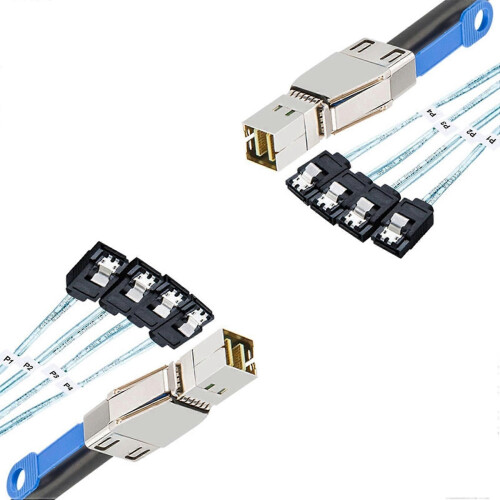 2x Mini SAS HD SFF-8644 σε 4 x SATA 7Pin καλώδιο σκληρού δίσκου 12Gbps διακ