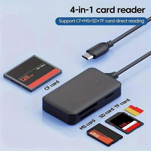 Αναγνώστης καρτών 4 σε 1 τύπου C SD Micro-SD TF MS Προσαρμογέας ανάγν 2