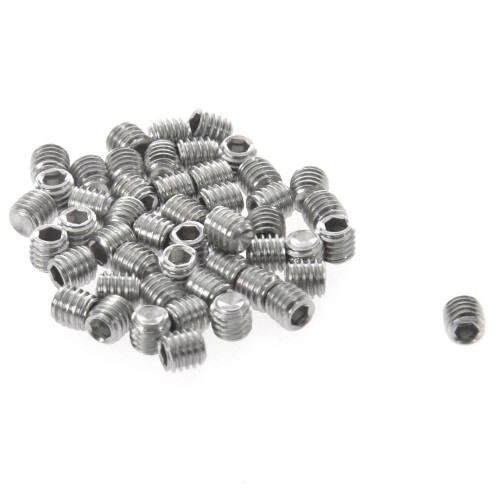 50pcs M3x3mm Stainless Steel Hex Socket Set Cap Point Grub Screws Silver