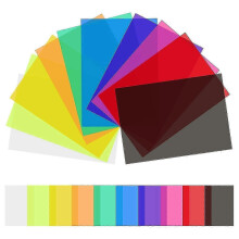 20pcs Transparent Color Correction Gel Filters for Studio Light Modifiers