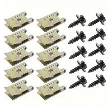 100 clips metálicos en forma de U compatibles con la instalación de molduras de protección de parachoques