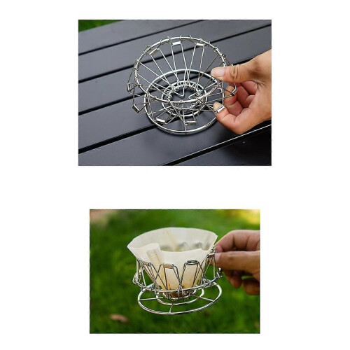 Coffee Filter Cone Pour Over Coffee Dripper Stand Holder Silver