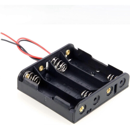 4-Pack AA 6V Battery Holder Box with On/Off Switch and Cover - 10 Units