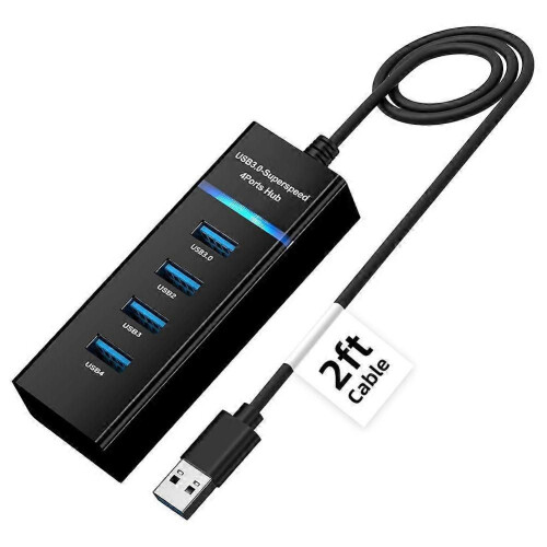 Διαχωριστής USB Hub 3.0 με καλώδιο επέκτασης 60cm, εξαιρετικά λε 1