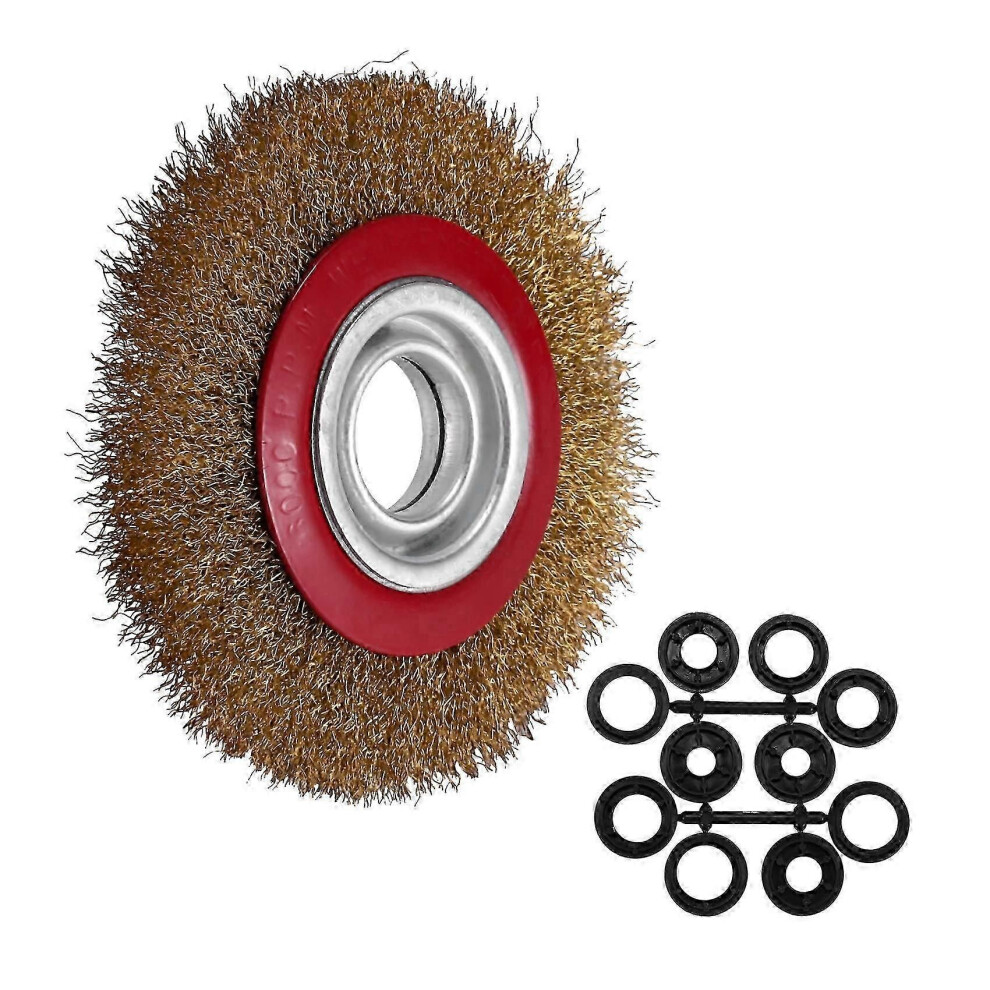 Wire Brush Wheel For Bench Grinder Polishing With Reducer Adapter Rings 9409192848543