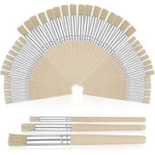 60 Pieces Wooden Stencil Brushes, Natural Brushes, Wooden Handle Painting Brush for Wood Wall Model House Paint