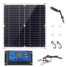 Kit di pannelli solari flessibili da 20W con regolatore da 300W, alimentatore da 12V, interfaccia di
