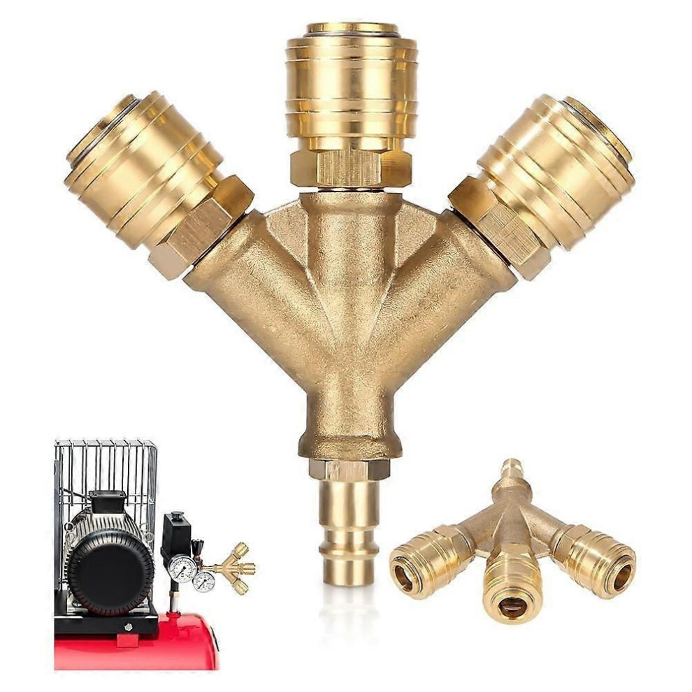 Compressed Air Distributor Triple With Couplings, Nw 7.2 1/4Ag Air Hose Quick Coupler Distributor 9152359629034