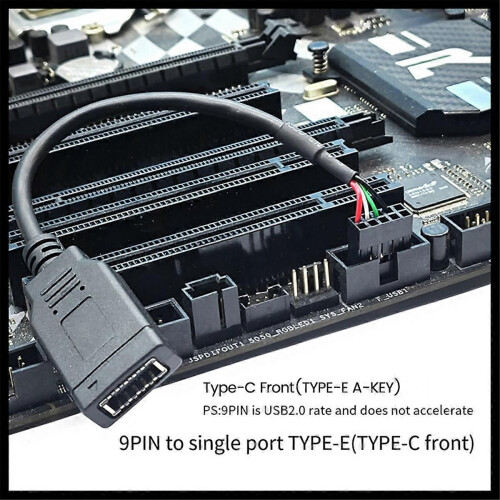 USB 9PIN to Type-C Front Panel Cable USB 9PIN to TYPE-E KEY-A Adapter Cable USB Front Panel Adapter 1