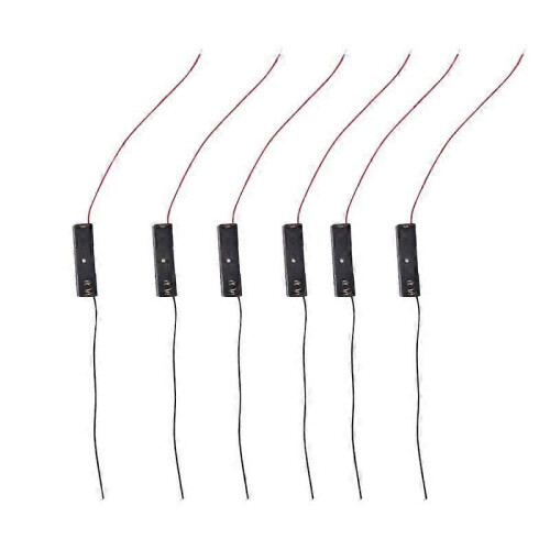6Pcs Wired Connector 1.5V AAA Battery Holder Plastic Case Storage Box Black