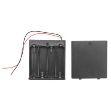 ON/OFF Switch 5.5" Leads Battery Holder Box Case for 4 x 1.5V AA Batteries
