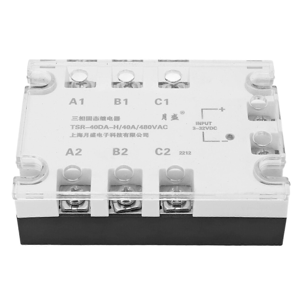 3 Phase Solid State Relay White Noiseless Anti Shock Reliable Dc To Ac Solid State Relay 3Â32Vdc 24Â480Vac 40A 9152359637732