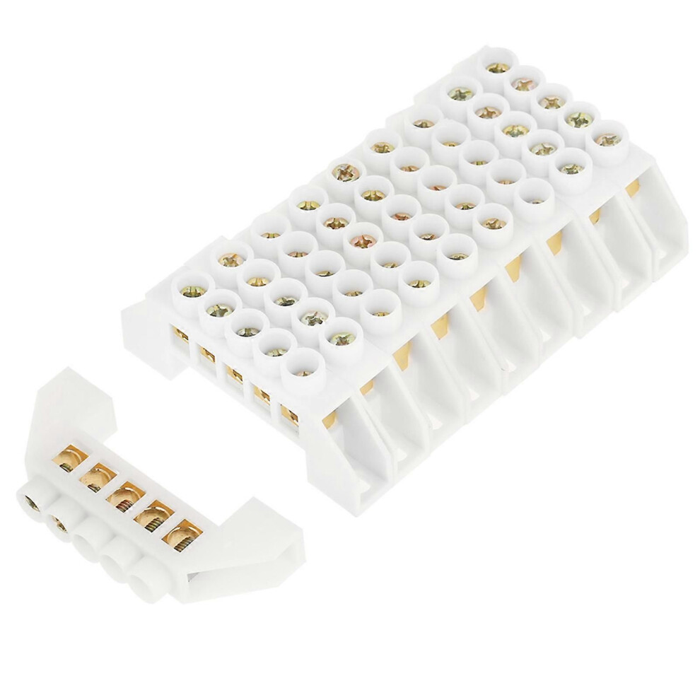 10 Pcs Brass 5 Hole Electrical Distribution Terminal Block Connectors 9409192762382