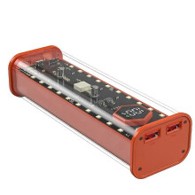 21700 Battery Storage Box 4 Slots DIY Power Bank Box for 21700 Charger Dual USB Output TypeC Input Orange
