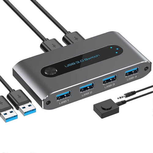 USB Switcher Printer Sharing USB3.0 Two-Input and Four-Output 2 Computers Share 4 USB Devices 2