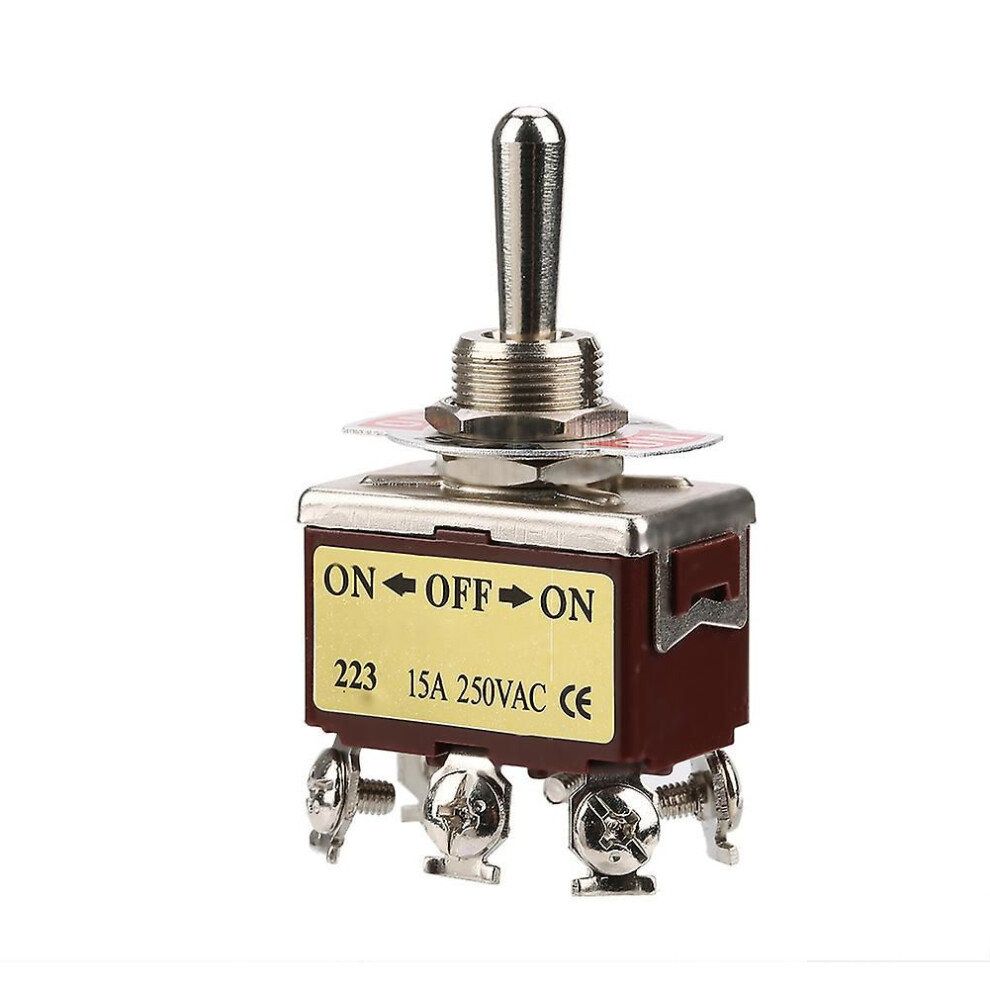 3 Position Momentary Rocker Switch, On/Off, 6 Pin, 12Mm, 15A, 250Vac 9152359638197