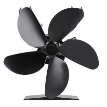 Ventilatore per stufa a legna in lega di alluminio, 5 pale, bassa rumorosità, forte dissipazione del