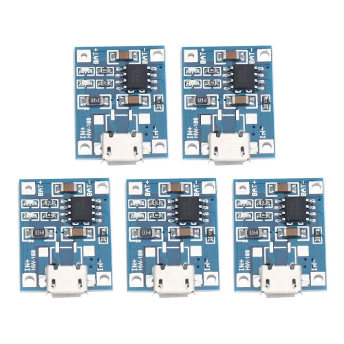 Φορτιστής μπαταρίας λιθίου 5X Micro-USB 1A Li-Ion 18650, συμβατή με φόρτιση, πλακέτα μονάδας