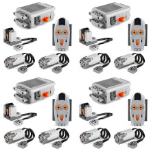 20pcs Power Function Motorized Building Blocks Power Kit 8 Medium Motors,4 Battery Box,4 IR Remote C