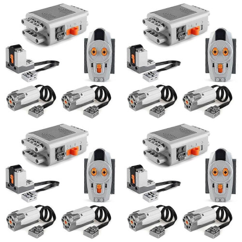 20pcs Power Function Motorized Building Blocks Power Kit 8 Medium Motors,4 Battery Box,4 IR Remote C