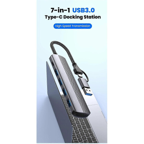 Διαχωριστής USB Hub 3.0 7 σε 1 για υπολογιστή, φορητό υπολογιστή, 1