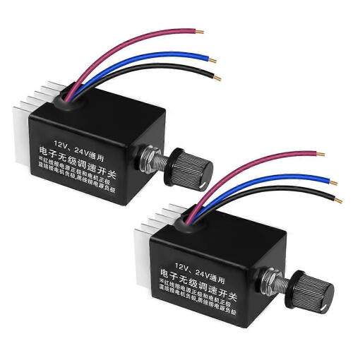 2pcs 12V/24V DC Motor Speed Controller Universal,Knob Screw Electronic Stepless Speed Regulator Swit