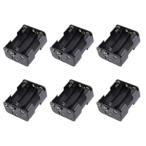 6X Double Side Spring 6 x 1.5 V AA Battery Holder Case Box Black