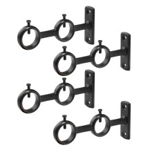 Curtain Rod Bracket Sturdy Adjustable Double Curtain Rod Brackets Circle Curtain Rod Holders for Dia
