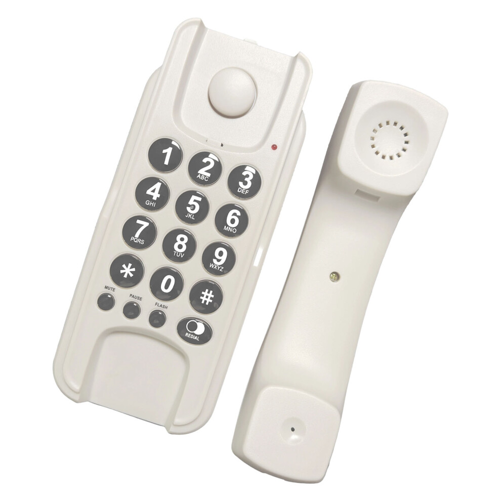 Corded Phone Desktop Landline Phone Wall Mountable- White 7704001192179