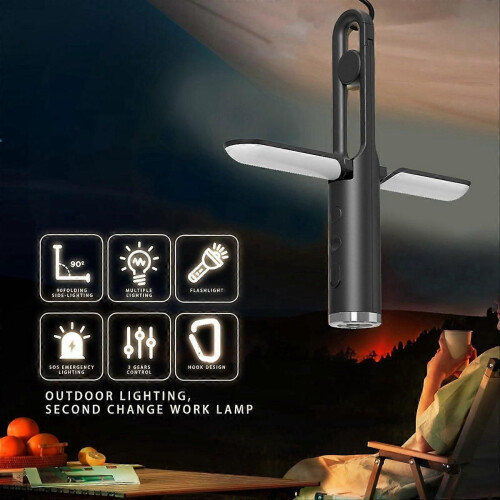 LED Camping Light Folding Rechargeable Hanging Tent Lamp 1
