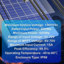 600W MPPT Power Optimizer Integrated PV Power Optimizer IP67 Solar Panel Monitoring Voltage-Limiting Anti-Hotspot