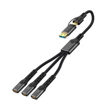 Câble séparateur de convertisseur USB Type C à-usb vers 3 typec