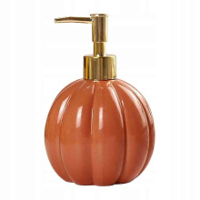 Dispenser di sapone a forma di zucca di Halloween, decorazione autunnale arancione, per riempire il