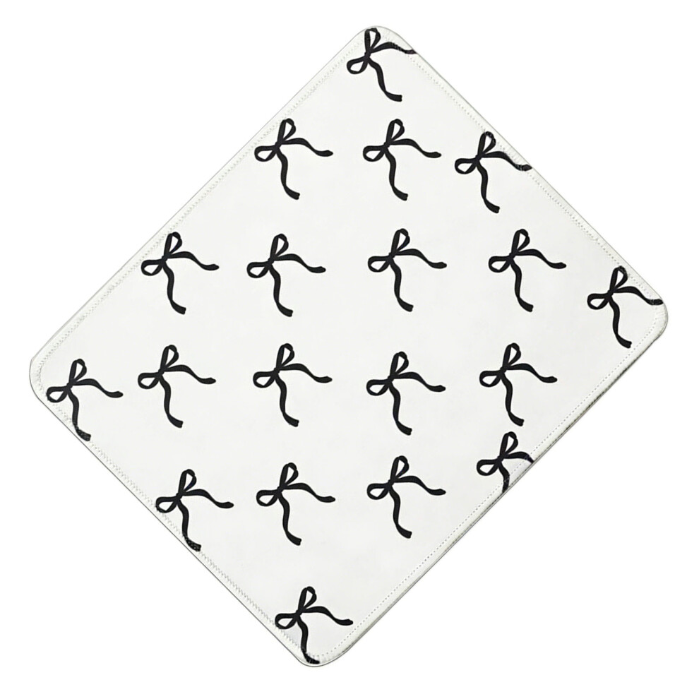 Elegant Bows Pattern Mouse Pad 20X24cm Smooth Surfaces Nonslip White/Black 7627001412255